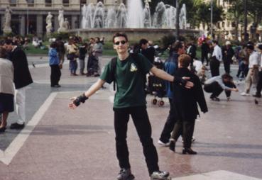 April 2000, rollerblading in the center of Barcelona