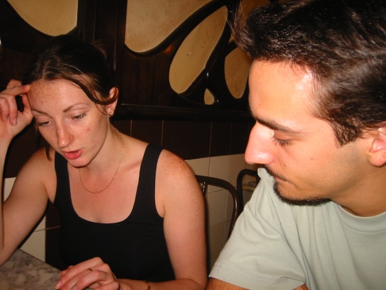 Isèle and I facing... Jiti and Martin in the same bar ;-)