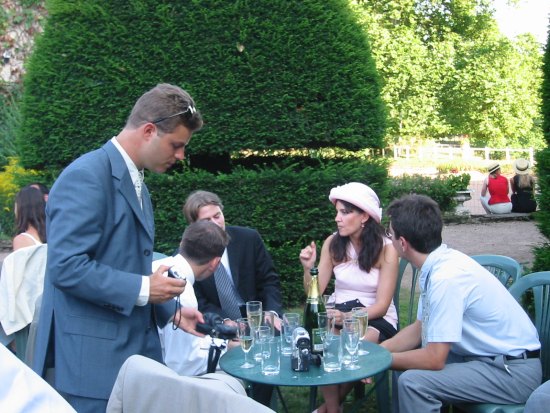 Xavier, Arnaud, Antoine and his wife and Elodie's friend