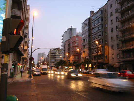 The center of Lisbon in the evening