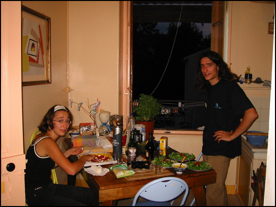 Mathieu and his sister Fanette in their kitchen