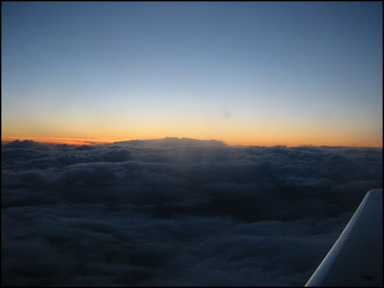 The evening sunset seen from above the clouds... I like it