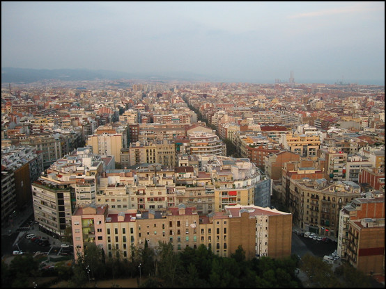 Barcelona and further Badalona in the sunset