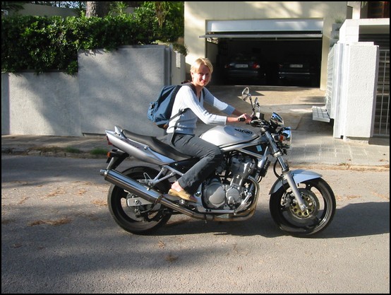 On my motorbike