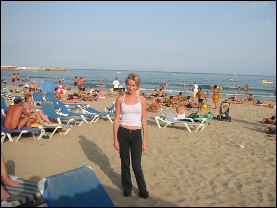 On the beach in Sitges
