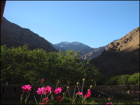 Le Mont Toubkal vu depuis le jardin de la Kasbah