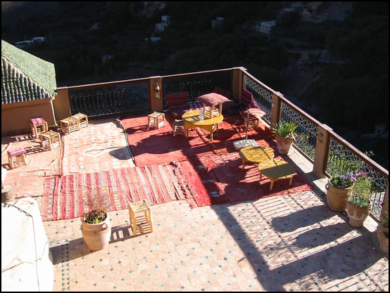 Le coin de détente de la terrasse de la Kasbah