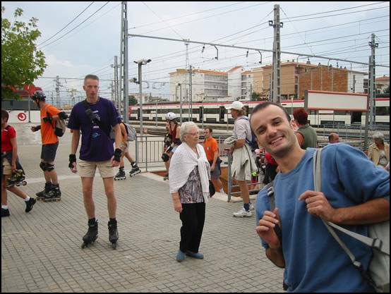 Edwin and Xavi at the train station